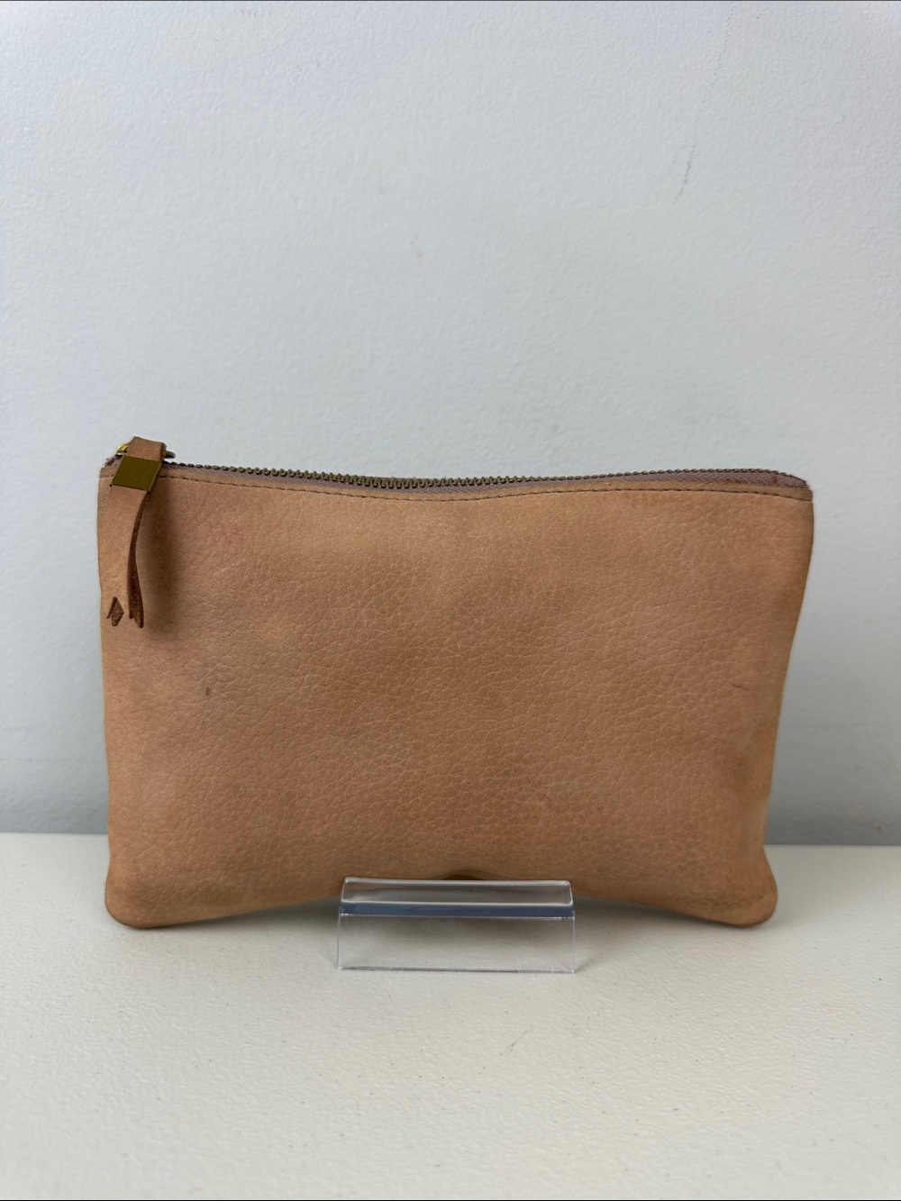 Madewell The Leather Pouch Clutch Light Pink/Tan